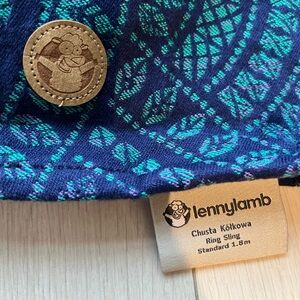 LennyLamb Teal and Purple patterned ring sling - BNWOT - 100% cotton